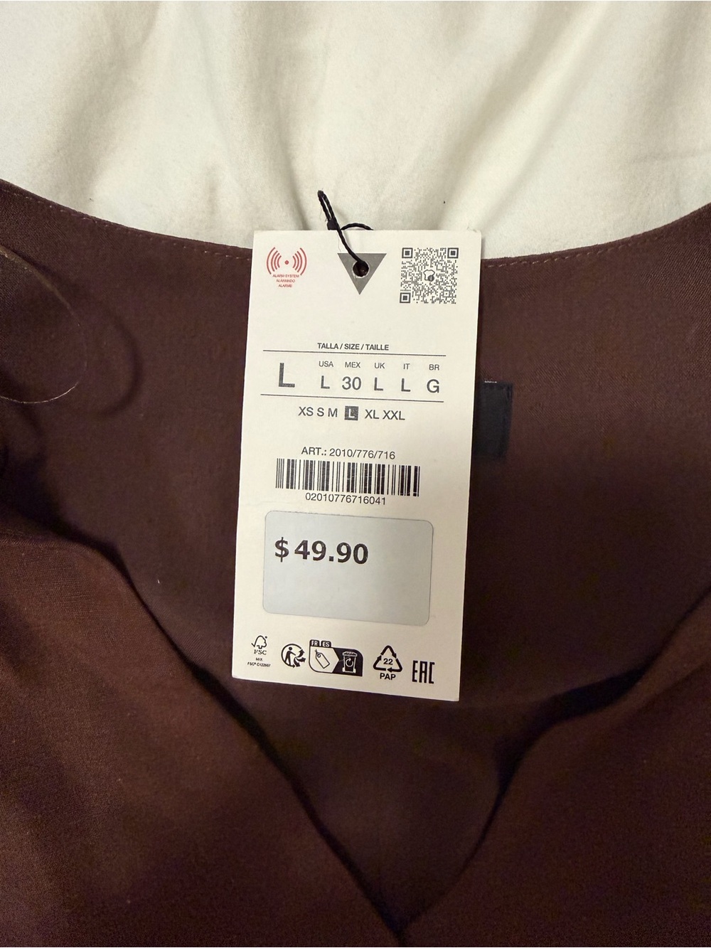Zara Cutout Back Cropped Vest Top in Dark Brown - Picture 4 of 4